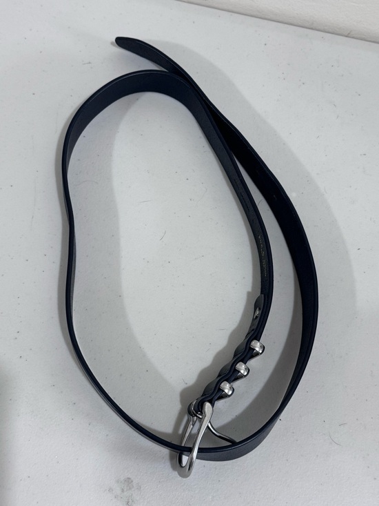 rag & bone Black Leather Belt with Blue Interior and Silver Hardware - Picture 5 of 13